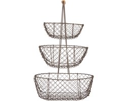 Clayre & Eef Opbergmand 30x22x50 cm Zwart Metaal