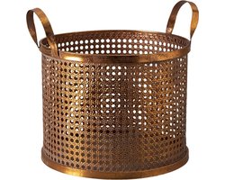 Clayre & Eef Opbergmand Ø 30x30 cm Koperkleurig Ijzer Rond Mand