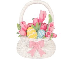 Clayre & Eef Paas Mandje 14x11x18 cm Wit Kunststof