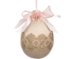 Clayre & Eef Paashanger Ei Ø 11x14 cm Beige Textiel