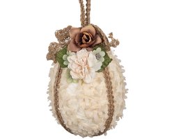 Clayre & Eef Paashanger Ei Ø 11x17 cm Beige Textiel