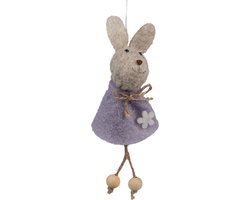 Clayre & Eef Paashanger Konijn 13 cm Paars Synthetisch