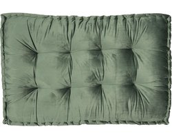 Clayre & Eef Palletkussen Foam 80*120*12 cm Groen Polyester Rechthoek Loungekussens Matraskussen Tuinkussens