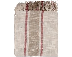 Clayre & Eef Plaid 125x150 cm Beige Bruin Katoen Strepen