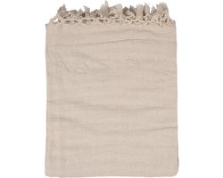 Clayre & Eef Plaid 125x150 cm Beige Katoen Strepen