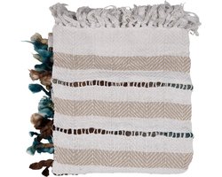 Clayre & Eef Plaid 125x150 cm Beige Katoen Strepen