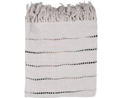 Clayre & Eef Plaid 125x150 cm Beige Zwart Katoen Strepen