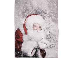 Clayre & Eef Plaid 130x170 cm Wit Grijs Polyester Kerstman