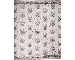 Clayre & Eef Plaid 130x180 cm Beige Polyester Hert