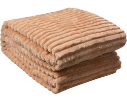Clayre & Eef Plaid 180x200 cm Beige Polyester
