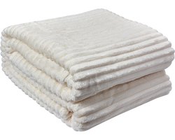 Clayre & Eef Plaid 180x200 cm Wit Polyester