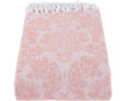 Clayre & Eef Plaid KT060.069P 130*150 cm - Roze 100% Katoen DekenKleedDekentje