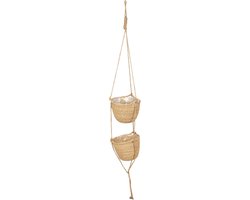 Clayre & Eef Plantenhanger Ø 24x160 cm Beige Zeegras Rond Hangpot