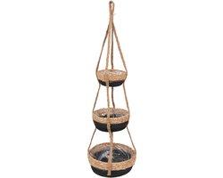 Clayre & Eef Plantenhanger Ø 24x83 cm Bruin Zwart Zeegras