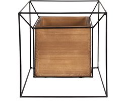 Clayre & Eef Plantenstandaard 21x21x21 cm Zwart IJzer
