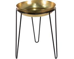 Clayre & Eef Plantenstandaard 30x21x39 cm Goudkleurig Zwart Ijzer Plantentafel