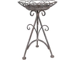 Clayre & Eef Plantentafel Ø 22x32 cm Bruin Grijs Metaal