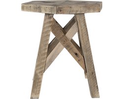 Clayre & Eef Plantentafeltje 22x22x25 cm Bruin Hout Plantenstandaard
