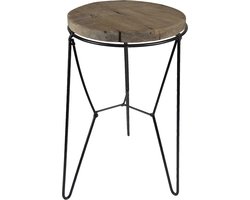 Clayre & Eef Plantentafeltje 32 cm Bruin Hout Rond Plantenstandaard