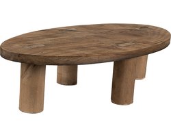 Clayre & Eef Plantentafeltje 40x20x11 cm Bruin Hout Ovaal Plantenstandaard