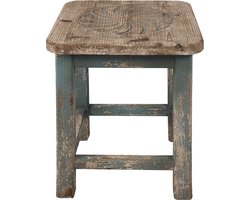 Clayre & Eef Plantentafeltje 40x40x46 cm Blauw Hout Vierkant Plantenstandaard