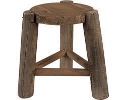 Clayre & Eef Plantentafeltje Ø 18x21 cm Bruin Hout Plantenstandaard