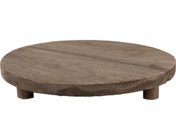 Clayre & Eef Plantentafeltje Ø 33x6 cm Bruin Hout Plantenstandaard