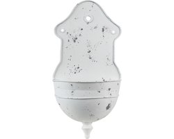 Clayre & Eef Planthouder 24x10x47 cm Wit Grijs Metaal Hangpot