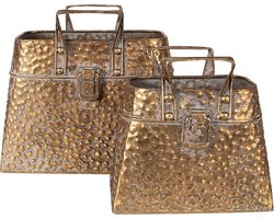 Clayre & Eef Planthouder 27x13x24 cm Goudkleurig Metaal