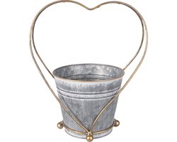 Clayre & Eef Planthouder 29 cm Grijs Goudkleurig Metaal
