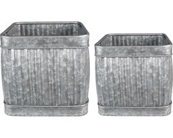Clayre & Eef Planthouder 31x31x28 cm Grijs Metaal