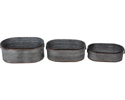 Clayre & Eef Planthouder Grijs Metaal