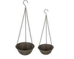 Clayre & Eef Planthouder Ø 25 Ø 19 cm Groen Bruin IJzer