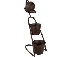 Clayre & Eef Planthouder Theepot 32x20x62 cm Bruin IJzer