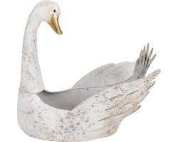 Clayre & Eef Planthouder Zwaan 44x26x43 cm Wit Metaal