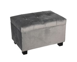 Clayre & Eef Poef 50x34x33 cm Grijs Hout