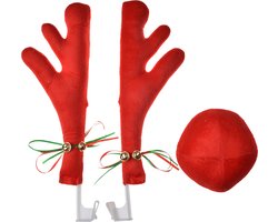 Clayre & Eef Reindeer Car Kit 12x6x40 cm Rood Synthetisch