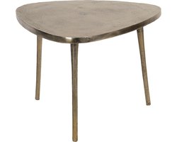 Clayre & Eef Salontafel 69x69x47 cm Goudkleurig Aluminium Driehoek Bijzettafel
