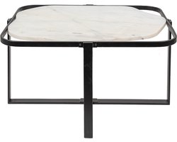 Clayre & Eef Salontafel 86x68x45 cm Zwart Wit Ijzer Bijzettafel
