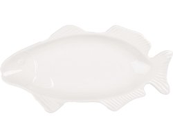 Clayre & Eef Schaal Vis 30x15x3 cm Wit Keramiek