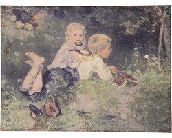 Clayre & Eef Schilderij 73*3*55 cm Meerkleurig Jute kinderen Rechthoek Muurdecoratie Wanddecoratie