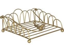 Clayre & Eef Servettenhouder 20x20x9 cm Goudkleurig Ijzer Vierkant Servethouder
