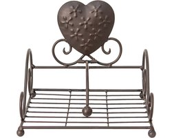 Clayre & Eef Servettenhouder 21x21x18 cm Bruin Ijzer Vierkant Hart Servethouder
