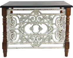 Clayre & Eef Sidetable 101x55x79 cm Bruin Wit Hout