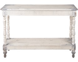 Clayre & Eef Sidetable 110x35x78 cm Wit Hout