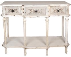 Clayre & Eef Sidetable 120x45x90 cm Wit Hout