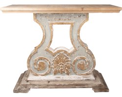 Clayre & Eef Sidetable 121x40x99 cm Beige Grijs Hout