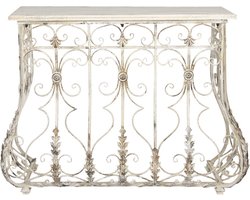 Clayre & Eef Sidetable 126x44x96 cm Wit IJzer