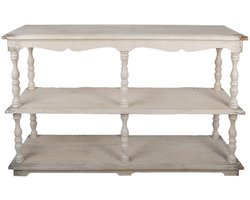 Clayre & Eef Sidetable 140x40x92 cm Wit Beige Hout