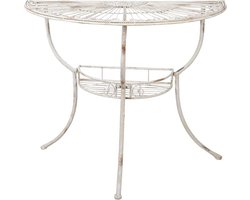Clayre & Eef Sidetable 90x48x76 cm Wit IJzer